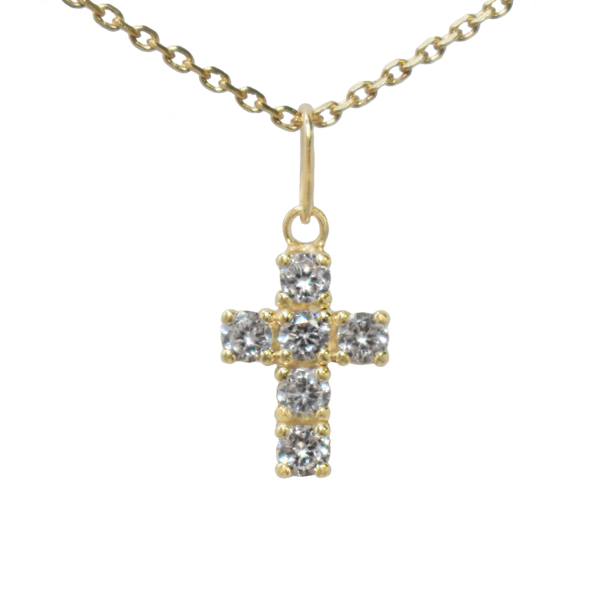 18K. Chaîne avec pendentif croix en or. 48 cm. - Catawiki