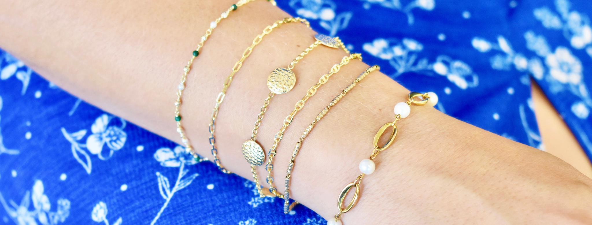 Bracelets Or Pour Femme Plaqué Or 18 Carats Bracelets Empilables Cubain Chaîne Perles à Maillons