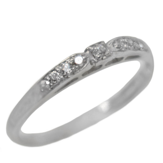 Jonc CZ en or 10kt blanc