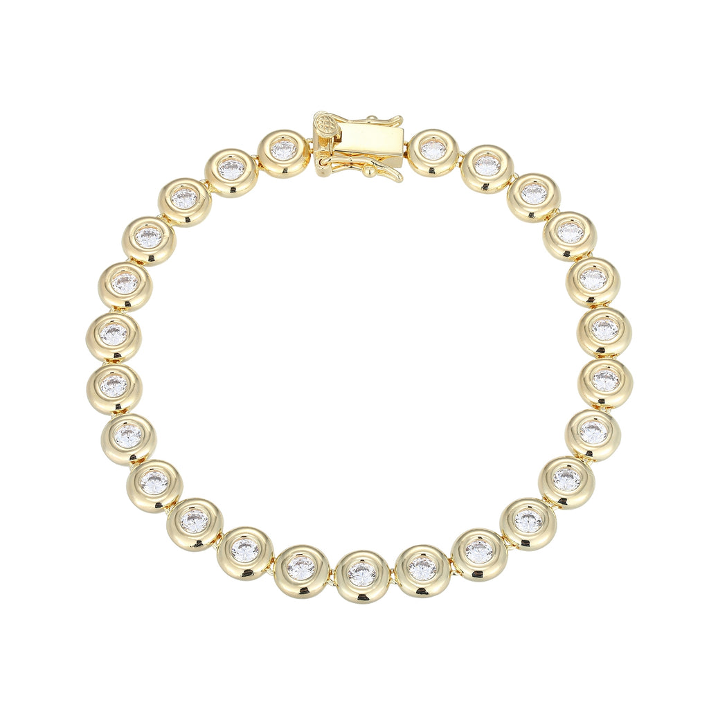 Bracelet style tennis plaqué jaune 18 kt