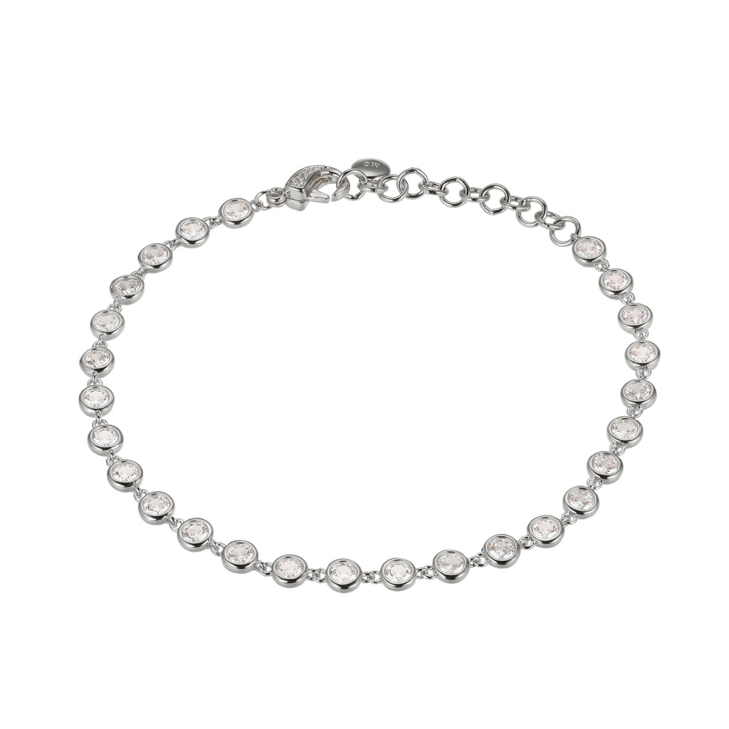 Bracelet type tennis cz plaqué jaune 18 kt