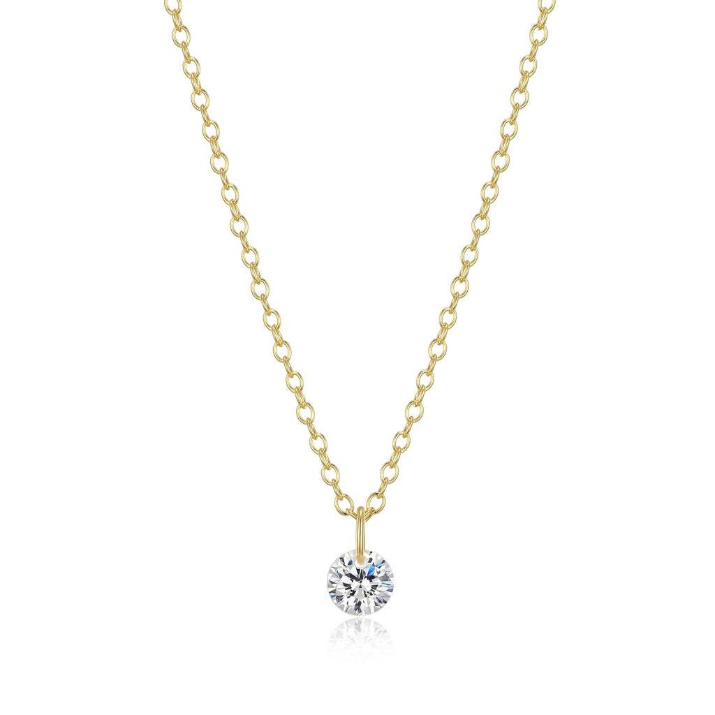 Solitaire cz chaine argent 925