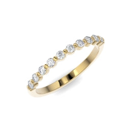 "Bubble" half-eternity band with lab-grown diamonds in 10kt yellow gold