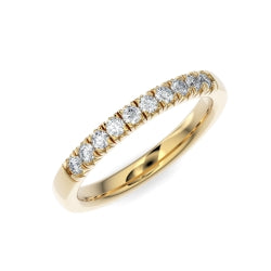 10kt Yellow Gold "French Pave" Half-Eternity Lab-Grown Diamond Band