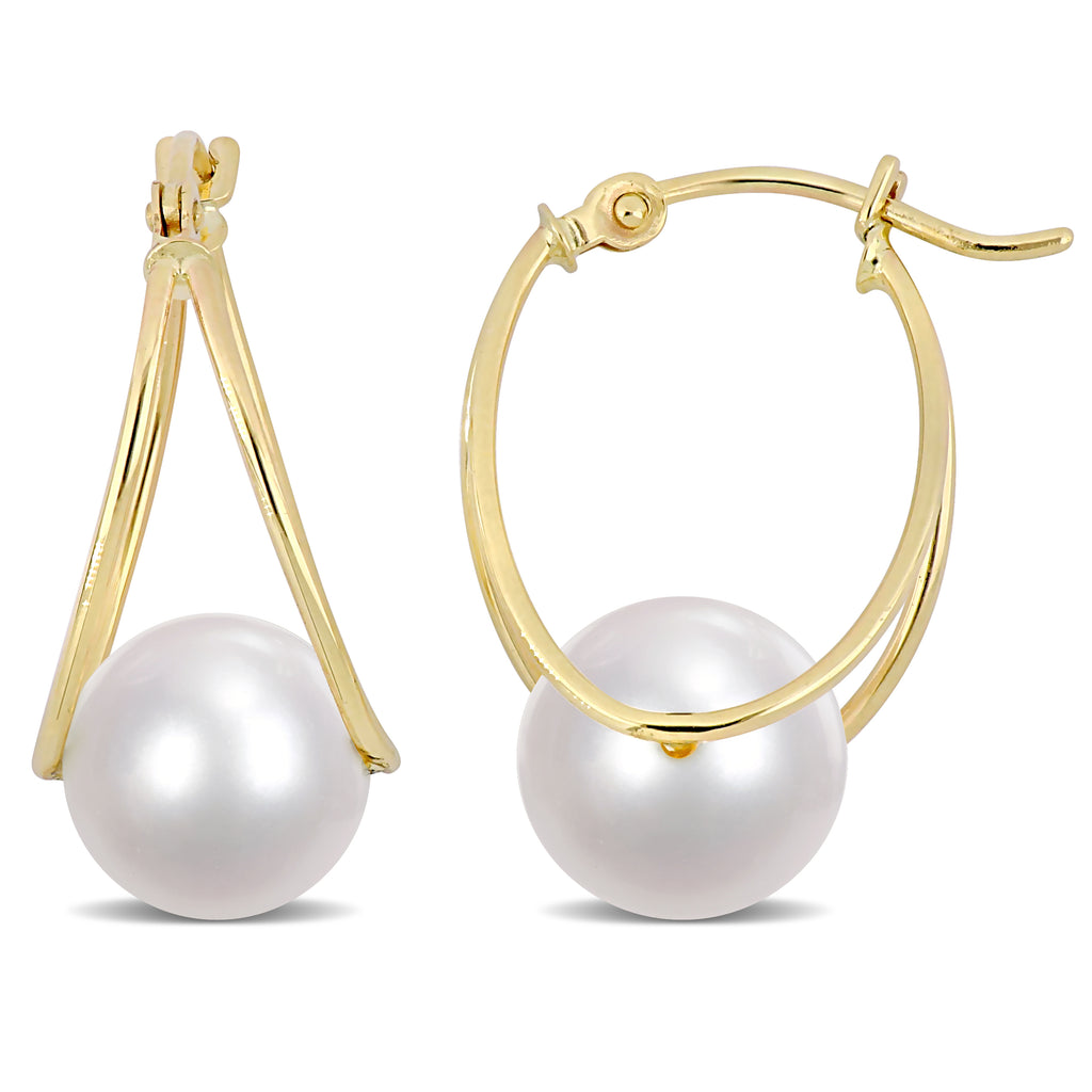 Boucles D'oreilles Perles Dorées Argent 925 HANLI - Perles Pendantes Délicates, Pour Mariage, Quotidien, Cadeau Femme - 7