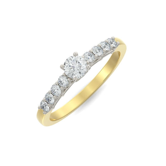 Lab Diamond Hexagonal Halo Ring