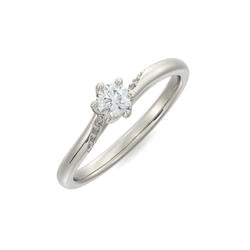 10kt White Gold Lab-Created Diamond Solitaire Ring