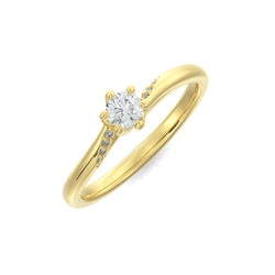 Lab Diamond Hexagonal Halo Ring