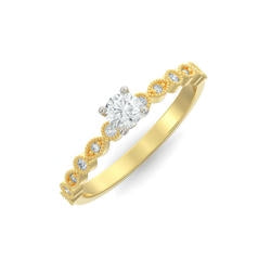 Lab Diamond Hexagonal Halo Ring