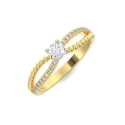 10kt Yellow and White Gold Intertwined Lab-Created Diamond Ring