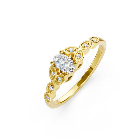 10kt Yellow and White Gold Intertwined Lab-Created Diamond Ring