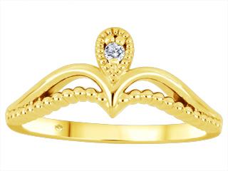 Bague or jaune Couronne avec diamants