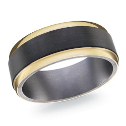 Jonc homme Tantalum, Or et Fibre de Carbone