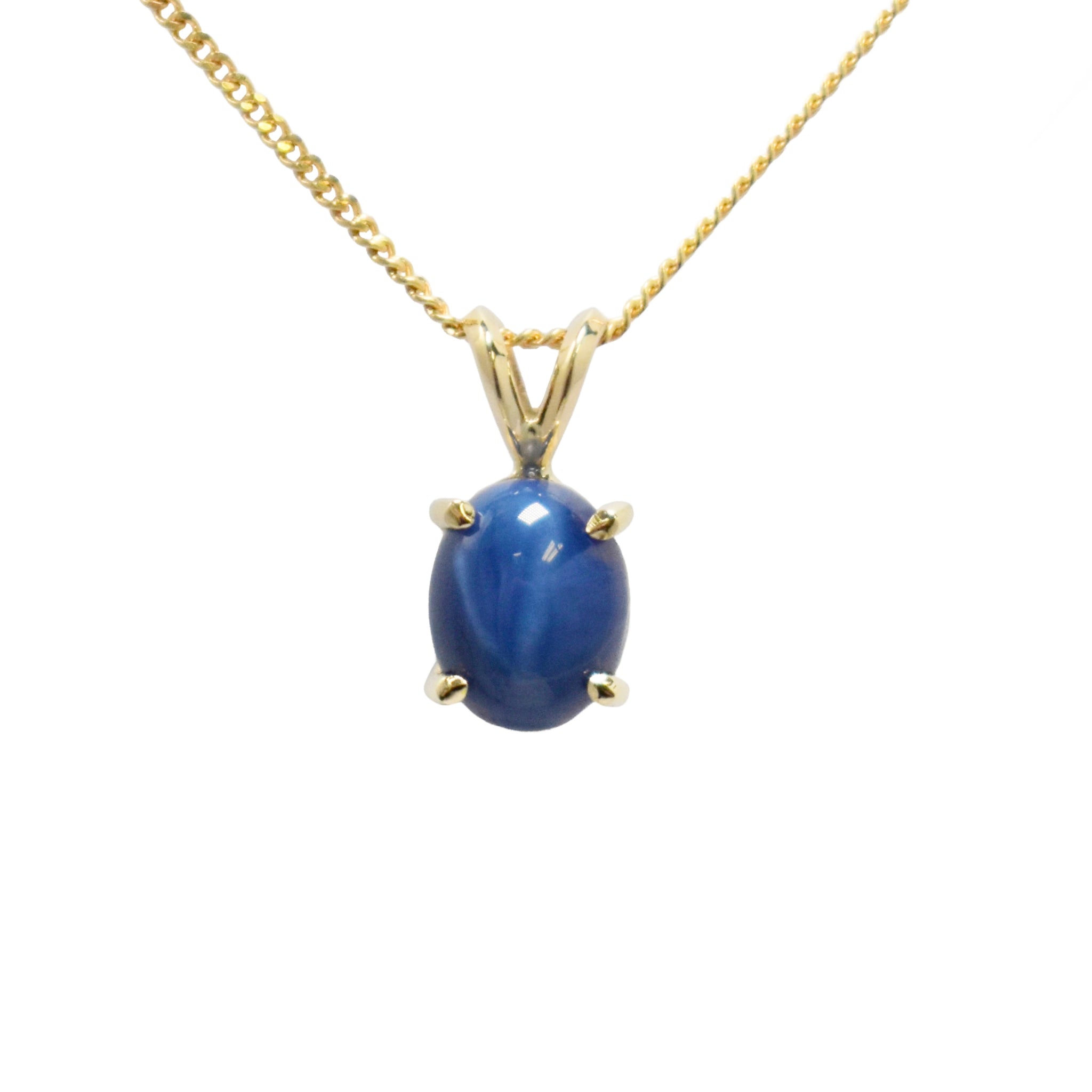 Pendentif En Or Jaune 18k Avec Saphir - 4,99 Grammes - Bijou D'occasion Remis à Neuf