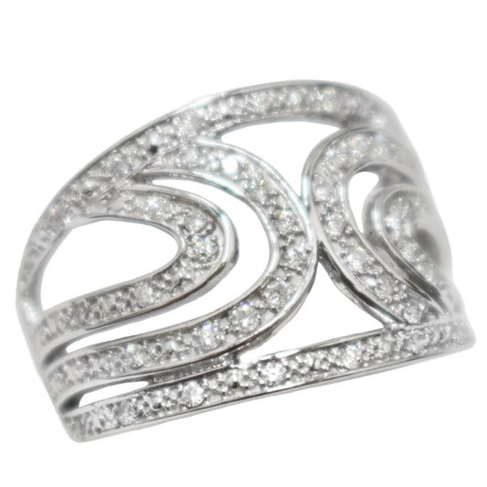 White gold halo style ring