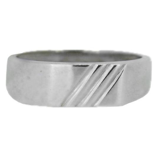 Jonc homme ligné en argent 925