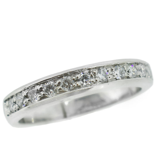 Jonc en or blanc 14 kt avec diamants de laboratoires encastrés