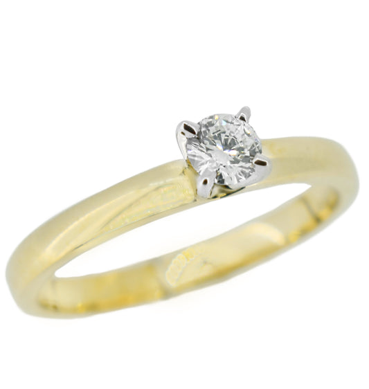 Bague avec diamant de laboratoire en or jaune 14kt