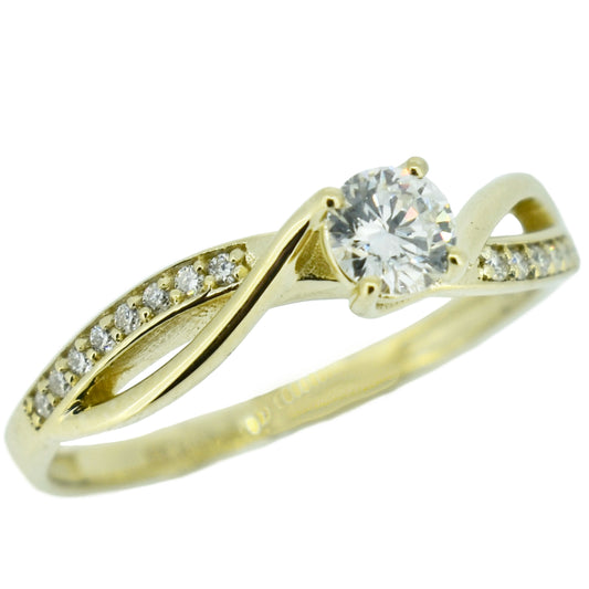 Bague avec diamant de laboratoire 25pts en or jaune 10kt