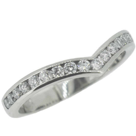10kt White Gold Chevron Lab-Grown Diamond Bangle