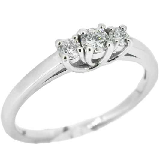 10kt White Gold Trinity Ring with Lab-Grown Diamonds