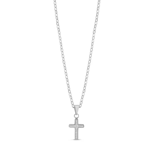 Chaîne acier inoxydable avec pendentif croix