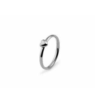 Bague avec petit cœur en acier inoxydable - QUDO